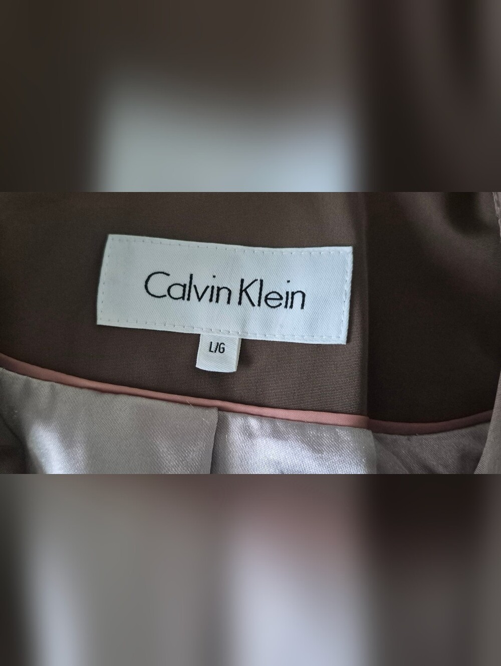 Calvin Klein Double-Breasted Trench Coat - Brown - Size L - Picture 12 of 16